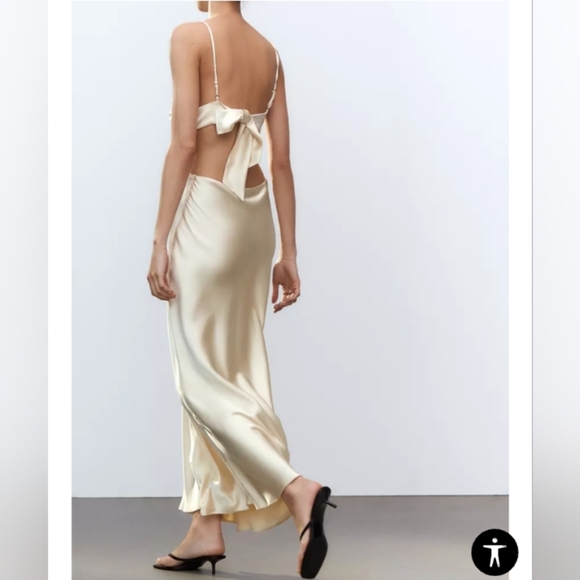 Zara Satin Wrap Dress - Picture 5 of 7